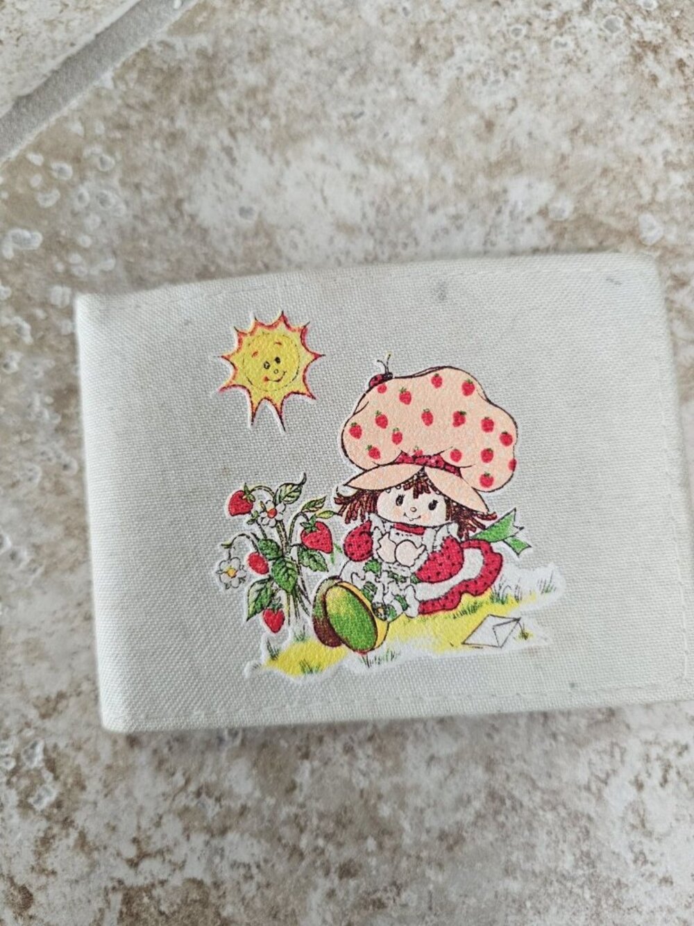 Vintage Strawberry Shortcake Canvas Bifold Wallet Kenner 1980s Coin Photo Rare - Picture 2 of 9
